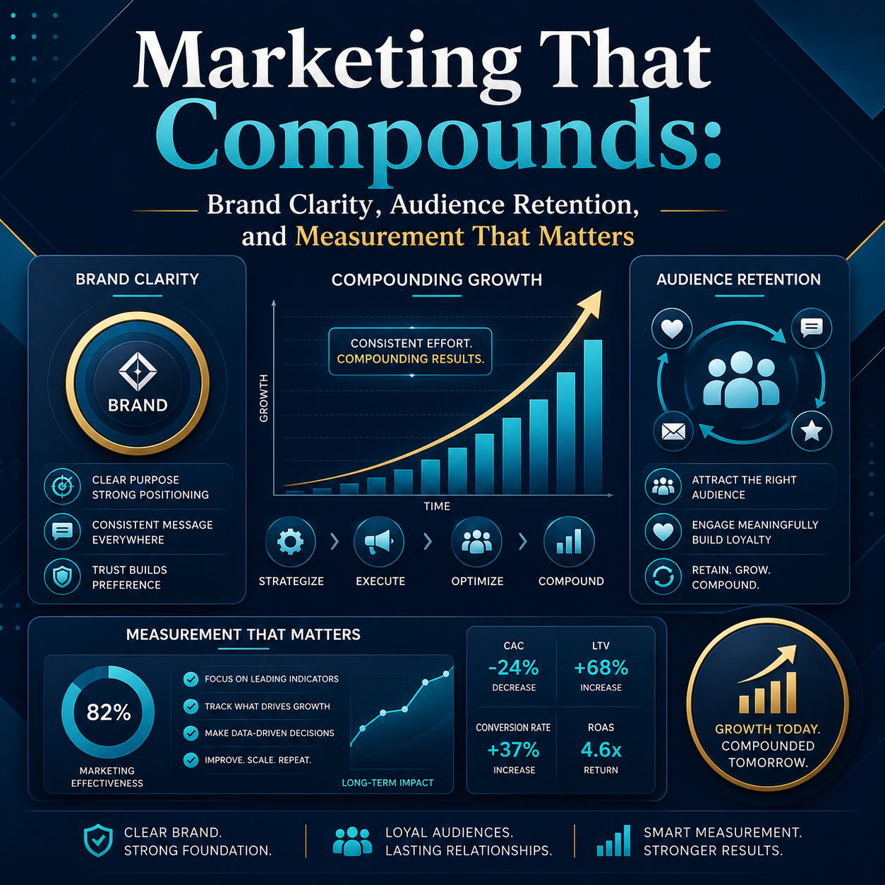 Marketing That Compounds: Brand Clarity, Audience Retention, and Measurement That Matters