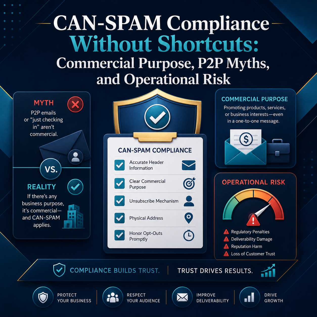 CAN-SPAM Compliance Without Shortcuts: Commercial Purpose, P2P Myths, and Operational Risk